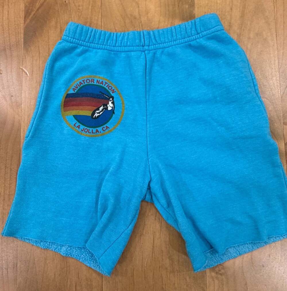Aviator Nation La Jolla Sweat Shorts Size Youth 8 Neon Blue